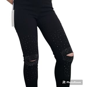 NWT embellished knee Jeggings sz S black